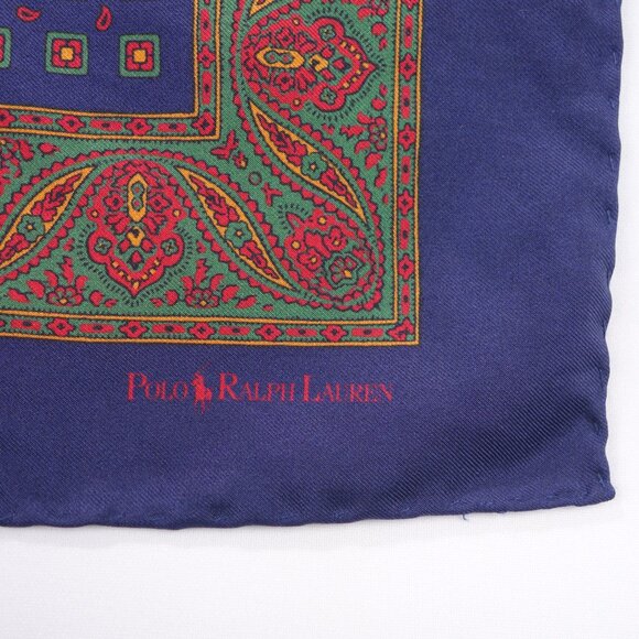 Vtg Ralph Lauren Silk Paisley Pocket Square Made In Italy, Size 18 in x 18 in - Picture 3 of 5